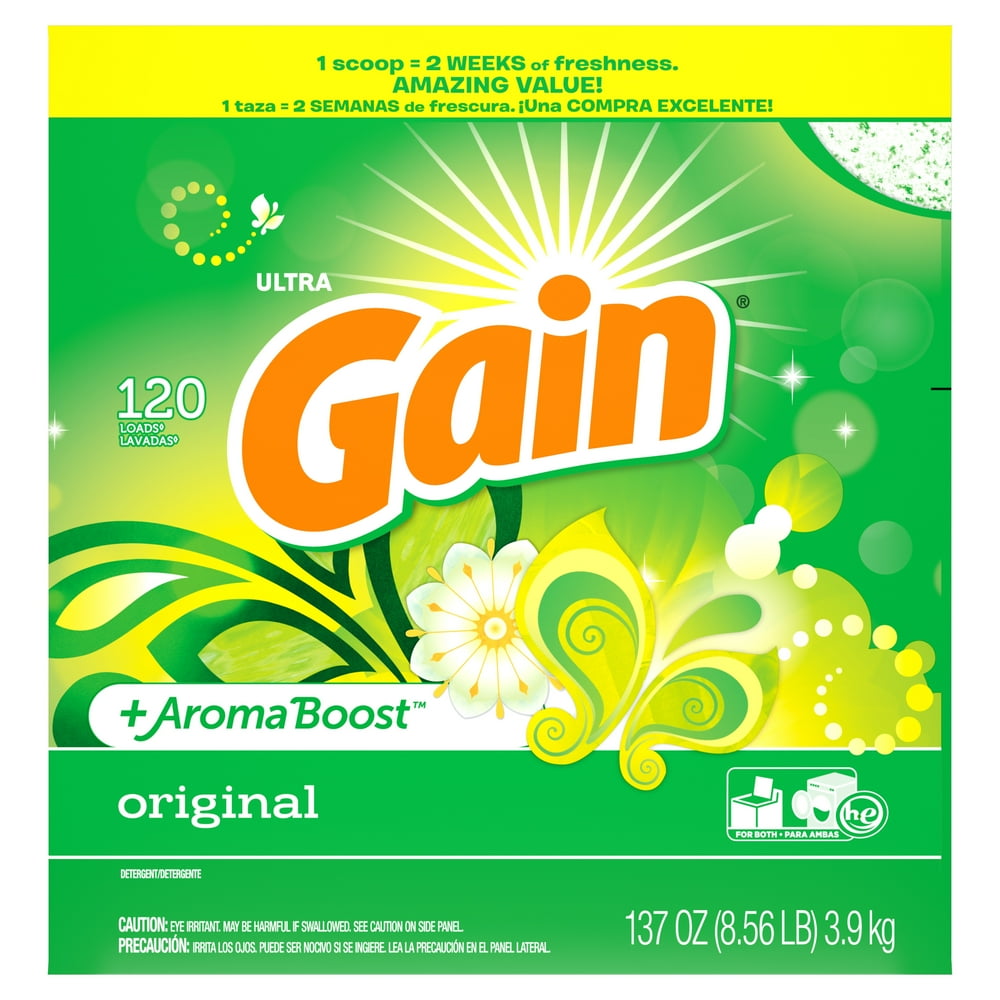 Gain Original,Powder Laundry Detergent, 137 oz 120 Loads. - Walmart.com