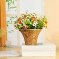 thumbnail image 5 of Artificial Hanging Flowers with Basket,Fake Blossoms for Indoor Outdoor Decor in Spring Summer Garden Porch Patio,Hanging Plant Decor,B,1PC, 5 of 10