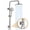 Brushed Nickel, variant on Bright Showers Rain Shower Heads System, Rainfall & Handheld Shower Combo with Height Adjustable Holder, Solid Brass Rail, 60" Long Hose, Chrome
