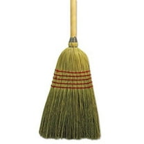 Parlor Broom Yucca/Corn Fiber Bristles, 55.5", Wood Handle, Natural