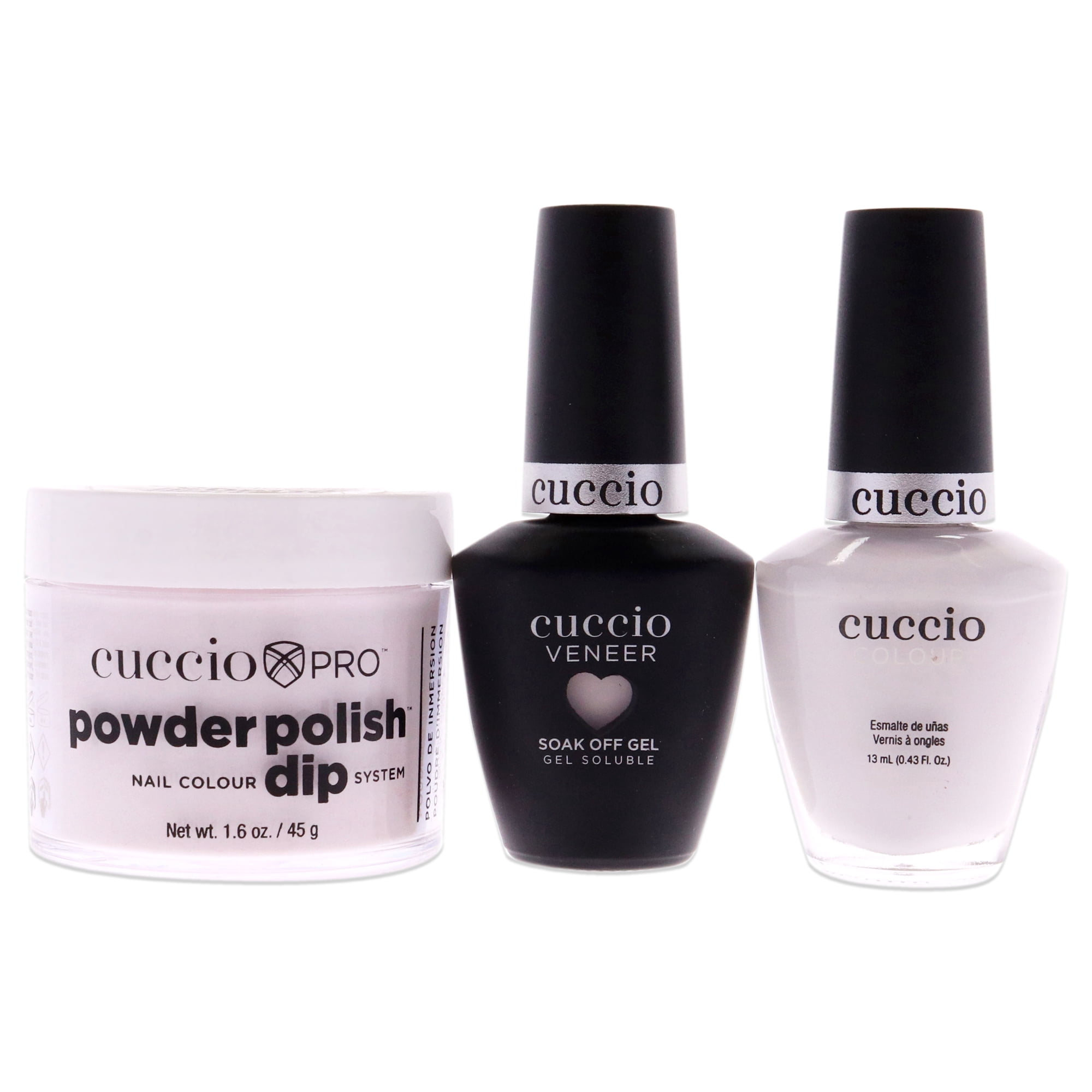 Cuccio Colour Match Makers Plus Dip Are You Kitten Me 3 Pc Gift Set - 1.6oz Pro Powder Polish Dip System, 0.44oz Veneer Soak Off Gel, 0.43oz Colour Nail Polish