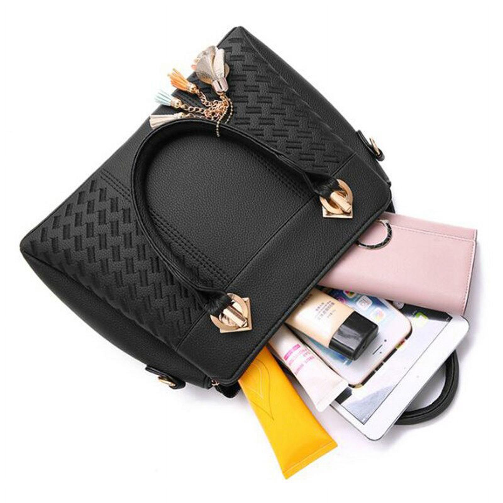 CoCopeanut Fashion Women Handbags Tassel PU Leather Totes Bag Top-handle  Embroidery Crossbody Bag Shoulder Bag Lady Simple Style Hand Bags 