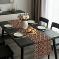 thumbnail image 2 of Brown Geometric Abstract Table Runner 72 Inches Long, Contemporary Modern Art Kitchen Coffee Dining Table Decoration for Home Party Birthday Wedding Home Decor 18x72 Inches, 2 of 8