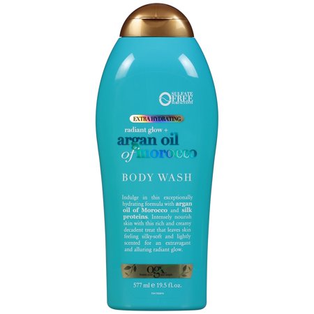 OGX Radiant Glow + Argan Oil of Morocco Extra Hydrating Body Wash, 19.5 (Best Body Wash To Get Rid Of Back Acne)