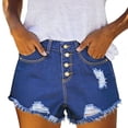 thumbnail image 5 of ClodeEU Women's Ripped Denim Hot Shorts ,Trendy Casual Summer Jean Shorts Blue,Womens Plus L, 5 of 8