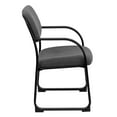 thumbnail image 3 of Gray Fabric Executive Side Reception Chair with Sled Base, 3 of 9