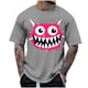 thumbnail image 2 of Blusas y camisas de manga corta con cuello redondo para hombre, blusas casuales de verano a la moda con cuello redondo y estampado para hombre., 2 of 4