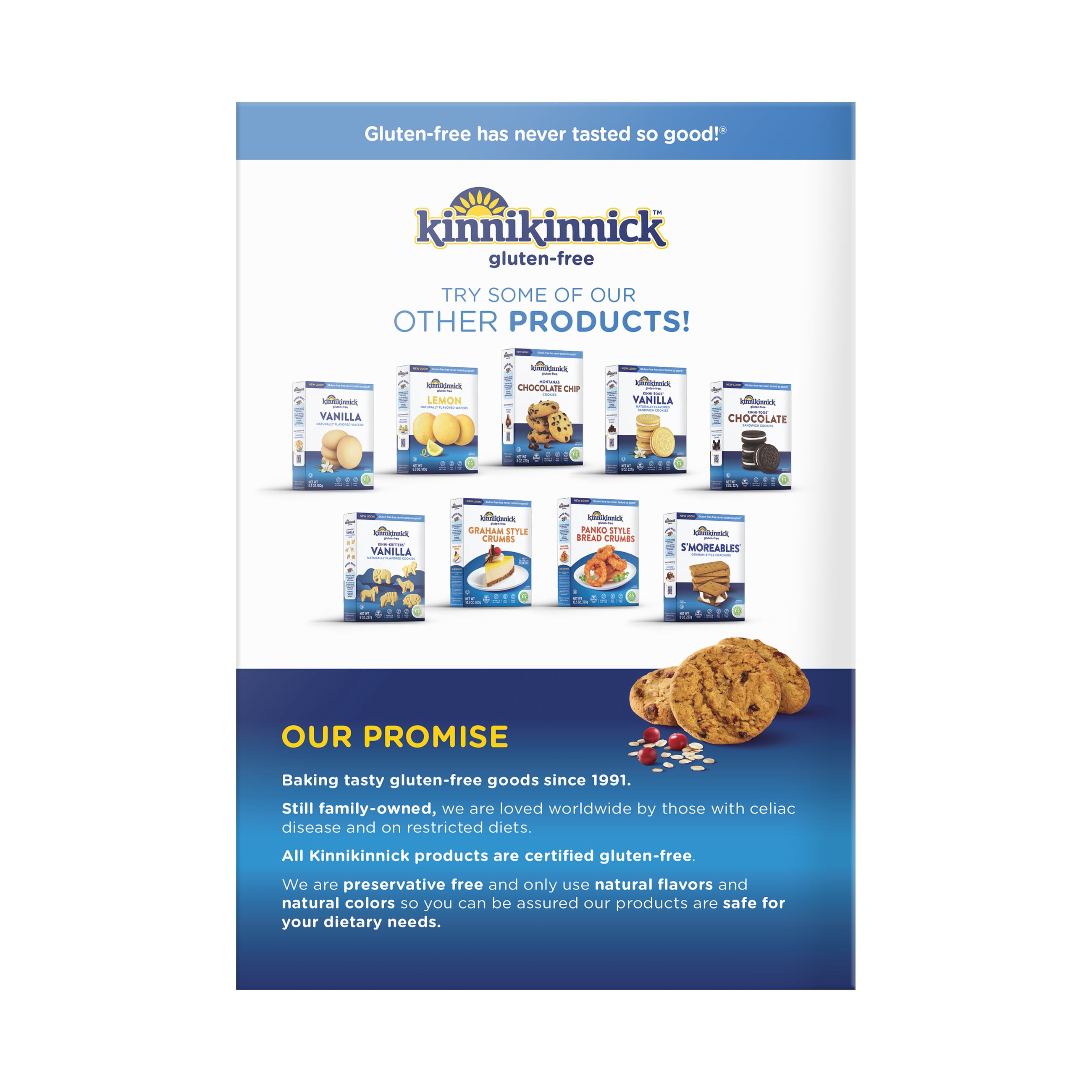 Kinnikinnick Gluten Free, Gluten Free Oatmeal Cranberry Cookies, 7.75oz