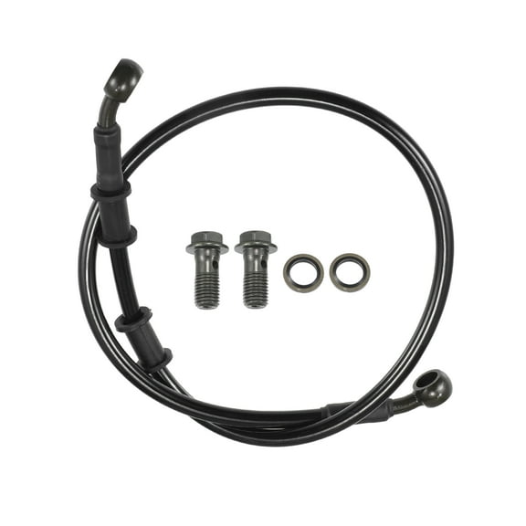 Unique Bargains Brake Hose Motorcycle ATV Braided Hydraulic Brake Line Oil Hose Pipeline 70cm Black Army Green 1 Set