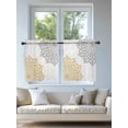 thumbnail image 4 of Boho Gray Beige Floral Tier Curtains 36 Inch Length,Sheer Curtains for Bedroom Living Room Window Retro Abstract Art Flowers Rod Pocket Drapes Kitchen Curtains Small Half Window 27.5"x36" 2 Panels, 4 of 6
