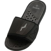 Norty Men's Summer Comfort Casual Slide Flat Strap Shower Sandals Slip On Shoes
