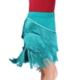 thumbnail image 2 of YM YOUMU Women Asymmetry Tassel Latin Dance Skirt Split Leg Fringe Skirt for Ballroom Tango Salsa Practice, 2 of 4