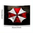 thumbnail image 6 of Cool Movie Game Resident Black Tapestry Red And White Evil Umbrella Tapestry For Bedroom Polyester 38×28in Decoration For Bedroom Home Party Indoor And Outdoor,Gifts For Your Friends/Movie Fans/gamers, 6 of 8
