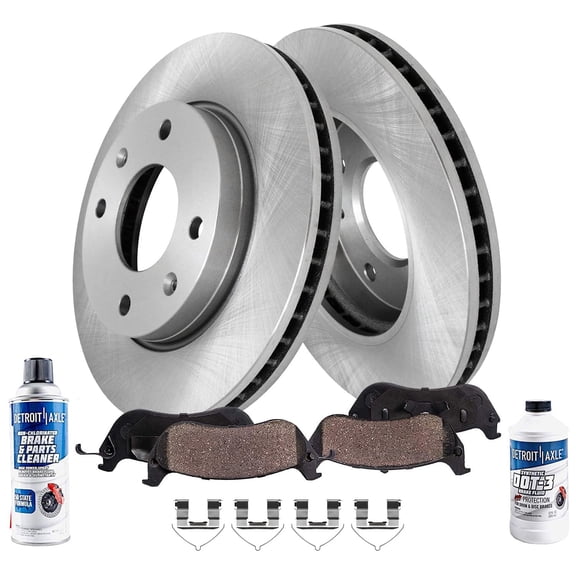 Detroit Axle - Front Disc Brake Kit Rotors w/Ceramic Pads for 2002-2003 Hyundai Sonata, 2001-2002 Kia Optima, 2001-2002 Magentis: 10.12" Rotor