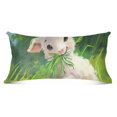 Cute Cartoon Lamb Eating Grass Plush Pillowcase Pillow Slip Bolster