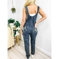 thumbnail image 3 of Women's Denim Straight Leg Jeans Available in Regular, Petite, and Tall Lengths Distressed Raw Scratch Style Tapered Leg Overalls, 3 of 7