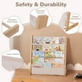 thumbnail image 4 of Kids Bookshelf, Caveen 4 Tier Wooden Kids Bookcase, Canvas  Bookshelf for Kids for Playroom, Bedroom, Beige, 4 of 8