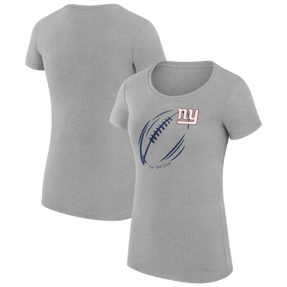 Women's G-III 4Her by Carl Banks Heather Gray New York Giants Super-Slim Fit Lightweight Subtle Football T-Shirt
