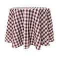 thumbnail image 1 of Ultimate Textile (3 Pack) 114-Inch Round Polyester Gingham Checkered Tablecloth - for Picnic, Outdoor or Indoor Party use, Burgundy and White, 1 of 3