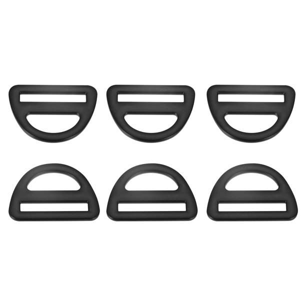 Triángulo Hebilla Ajustador, 6uds 3/2 Pulgadas Triángulo D Anillo Ajustador Triángulo con Barra Giratorio Clip para Cincha Bolso Correas, 10uds Negro