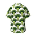 thumbnail image 4 of Balery Cute Broccoli Men's Casual Button Down Shirt Short Sleeve Textured Summer Cuban Beach Shirts-X-Large, 4 of 7