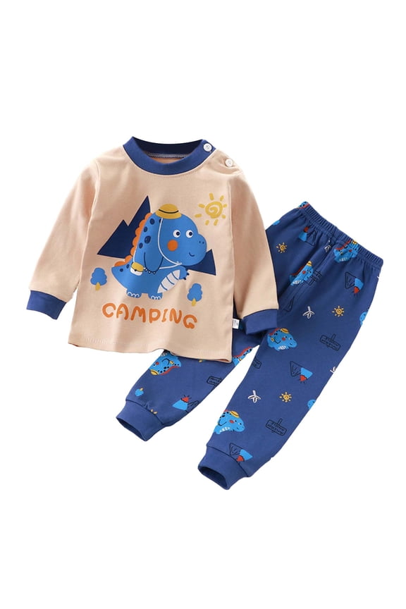Toddler Baby Boy Clothes Waffle Knit Outfit Printed Boy Little Dude Sweatshirt tops Pants Set Fall Winter Clothing(Dark Blue,18-24 M)