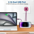 thumbnail image 2 of Zacenei USB Charger Block,2Pack 2.1A Dual USB Charging Block Station&2Pack iPhone Charger Cable 6ft Charging Cord USB Wall Charger Adapter Plug Fast Charging Cable Cords 6FT Compatible for iPhone 14, 2 of 8