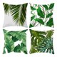 thumbnail image 1 of Laklulu-funda de almohada tropical de verano, estampado de plantas de hojas de palma, funda de almohada verde, decoración hawaiana para sofá familiar, 1 of 5