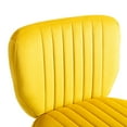thumbnail image 6 of Retro Style Kitchen High Bar Chairs Velvet Bar Stool Chair Counter Chair with Back Barstool with Footrest, Kitchen Counter Stool for Kitchen Dining Room(Mustard), 6 of 8