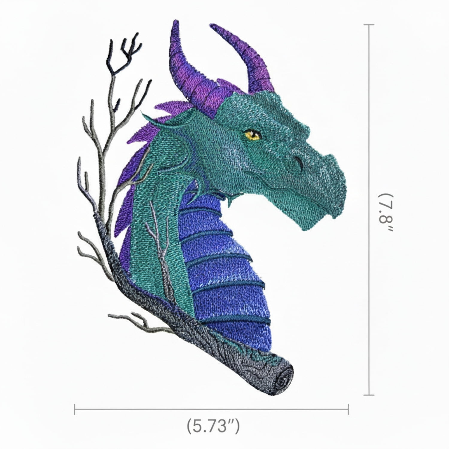 Custom Dragon Power Embroidery Iron On/Sew Patch [7.8" X 5.73"]