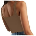 thumbnail image 1 of Timegard Womens Camis Tops Ribbed Square Neck Sleeveless Crop Top Solid Color Casual Going out Tank Top, 1 of 6