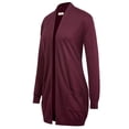 thumbnail image 2 of Grace Karin Classic Women's Solid Long Sleeve Open Front Long Knit Cardigan Sweaters with Pockets, 2 of 6