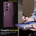 thumbnail image 5 of Decase for Samsung Galaxy Z Fold 7 Case with Pen Holder & Stylus, Camera Frame Stand,Pen Slot Phone Case with Screen Protector Matte PC Bumper Anti-Scratch Kickstand Cover for Z Fold 7,Winered, 5 of 12