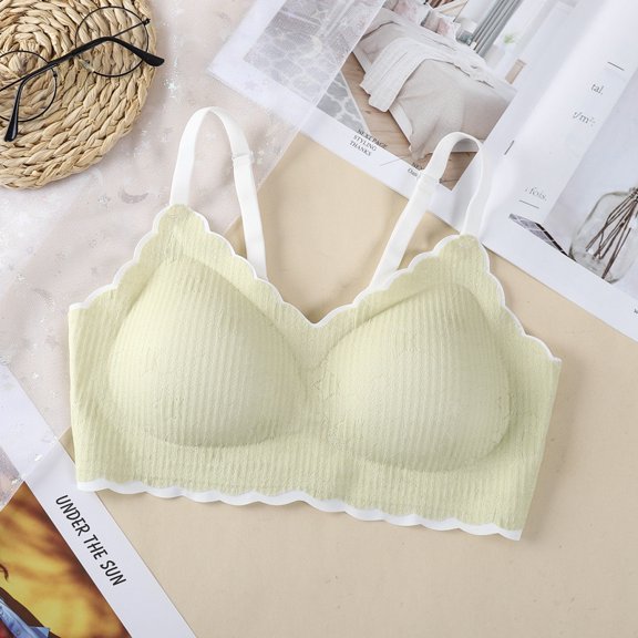 Seamless Unpadded Wireless Sleep Bras For Plus Size Women Sports Yoga Bralette Lace Back Support Comfort Fit Activewear