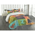 thumbnail image 3 of Ambesonne Colorful Quilted Bedspread Set 3 Pcs, Jazz Equipment Music, Queen Size, Multicolor, 3 of 5