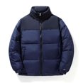 thumbnail image 2 of Herrnalise Casual Fashion New Men's Down Padded Jacket Lightweight Stand Collar Jacket Hoodless Casual Outwear Jackets Navy, 2 of 5