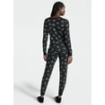 thumbnail image 3 of Joyspun Women's Waffle Knit Henley Sleep Top, Joggers and Socks Pajama Set, 3-Piece, Sizes XS-3X, 3 of 7