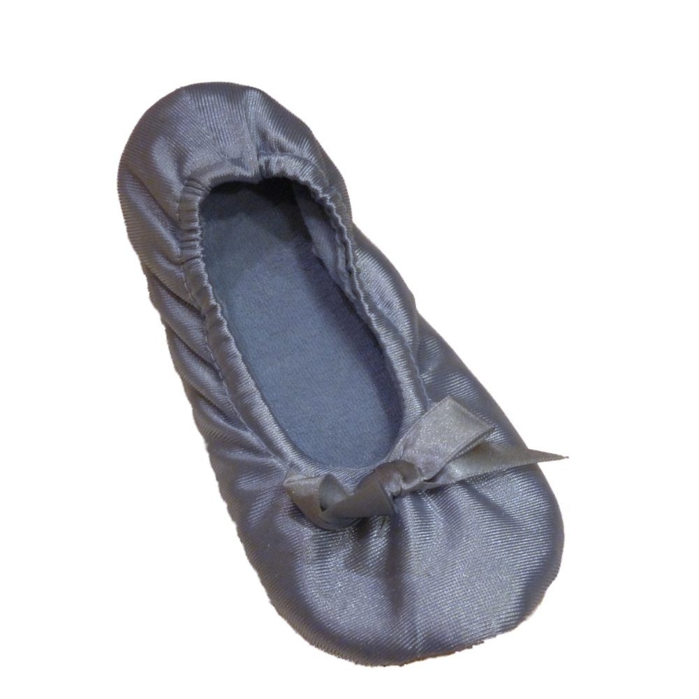 blue satin slippers