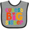 thumbnail image 3 of Inktastic Cutest Big Sister Girls Baby Bib, 3 of 4