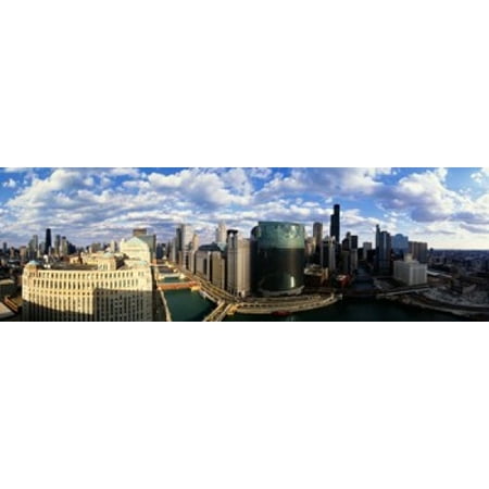 Cityscape Chicago IL USA Canvas Art - Panoramic Images (18 x