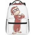 thumbnail image 6 of Curious George Stylish Popular Backpack, Casual Backpack, Large Capacity, Commute, Lightweight, Waterproof, Durable, Town Backpack, Black, Free size, 6 of 6