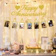 thumbnail image 4 of Happy Anniversary Banner, Gold Flash Anniversary Decorations with Photo Frame for Wedding Anniversary Party （3 Pack）, 4 of 6