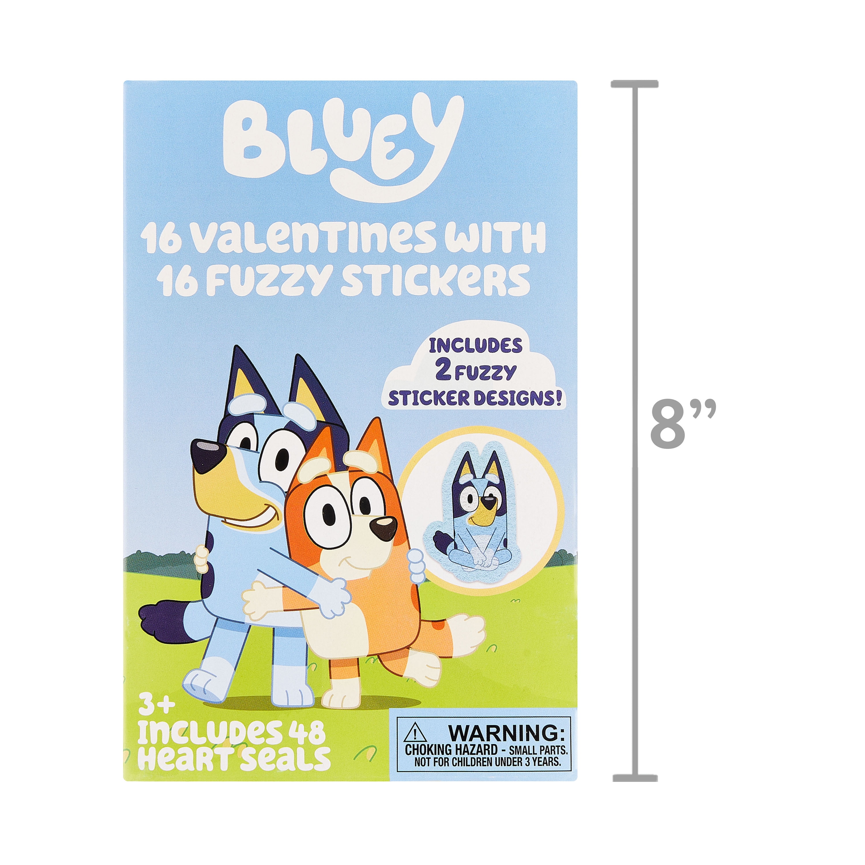 Valentines Day Exchange Cards (Box of 32) with Stickers Bluey