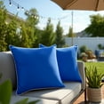 thumbnail image 3 of ZOPZO Outdoor Waterproof Throw Pillow Covers 2-Pack, Royal Blue, 18x18 Inch, Decorative Farmhouse Garden Cushion Cases for Couch Sofa, 3 of 8