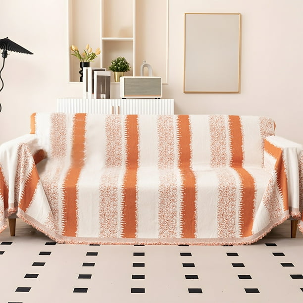 Cómoda funda de sofá de rayas ligeras, universal, antideslizante, para dormir, 1,8 x 1,2 m