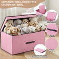 thumbnail image 3 of HONEIER Large Toy Box, Toy Box with Lid, Foldable Toy Box Storage Chest for Kids Playroom Nursery Living Room, 24 x 16 x 12 Inches, Pink, 3 of 10
