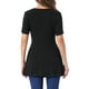 thumbnail image 3 of Blusa de verano con nudo frontal en V para mujeres INSPIRE CHIC, camiseta de manga corta, túnica oversized, color negro, talla XS, 3 of 6