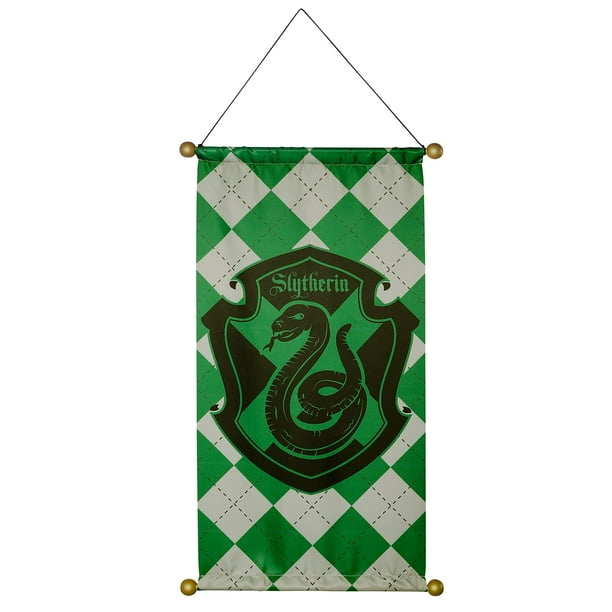 Estandarte de tela para casa con rubíes de Harry Potter, Hogwarts, Slytherin