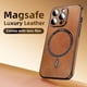 thumbnail image 2 of Funda magnética de cuero para teléfono móvil, protector de lente de vidrio a prueba de golpes de lujo para iPhone 15, 14, 13, 12, 11 Pro Max, 2 of 5