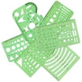 thumbnail image 3 of Juego de 6 plantillas de medición de plástico para encofrados de construcción, reglas de dibujo geométrico para oficina, escuela, estudiantes, regalo para niños, 3 of 8
